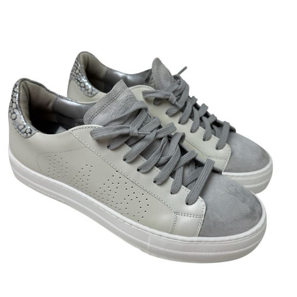 P448 Thea Platform Sneaker Women’s Size EU 40 9.5 Leather Grey White New WOBox - Picture 14 of 14